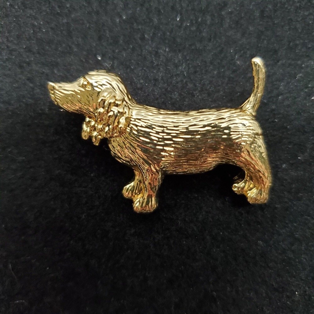 TALBOTS Dog Brooch Gold Tone NWT
